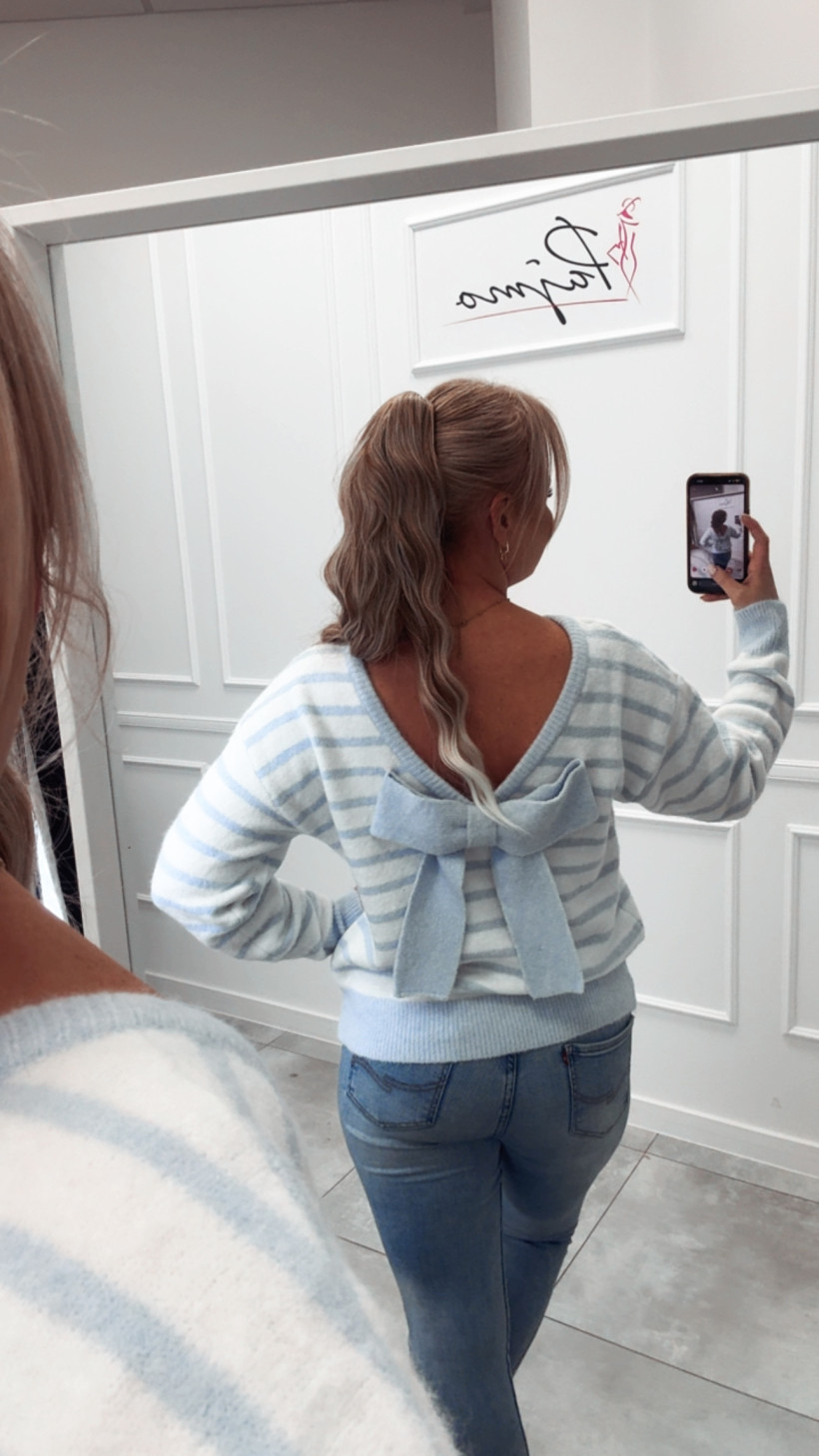 Sweter pasy kokarda 14148