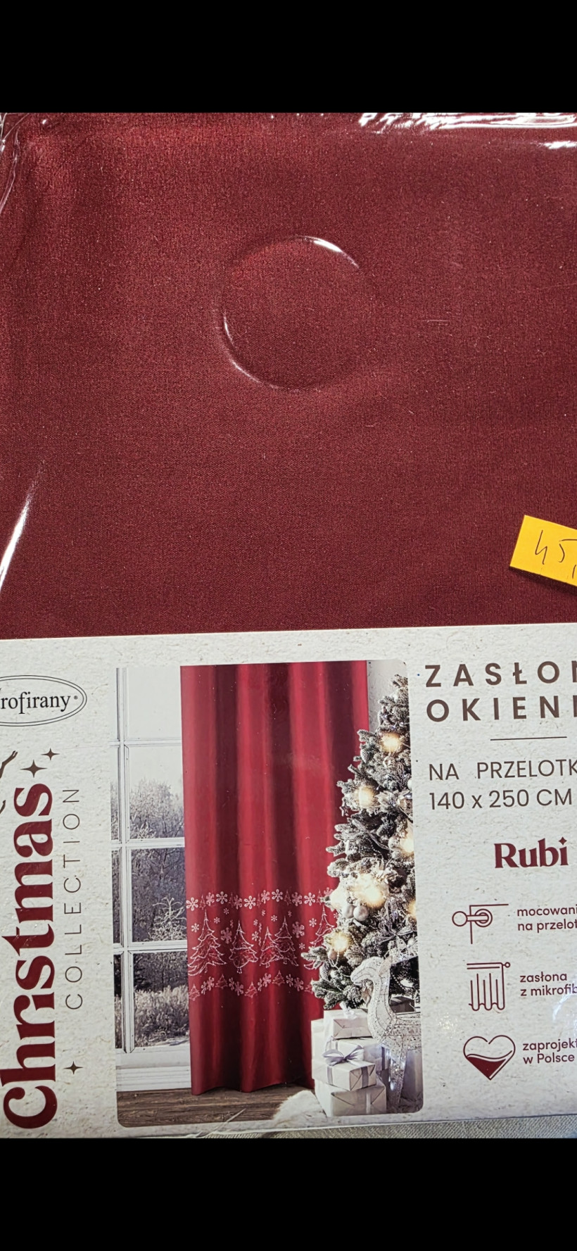 Świąteczna zaslona 140x250cm Mikrowłókno 