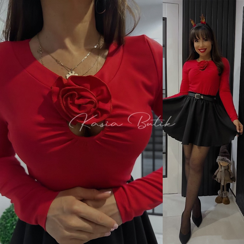 Bluzka Wiskozowa Poppy Czerwona