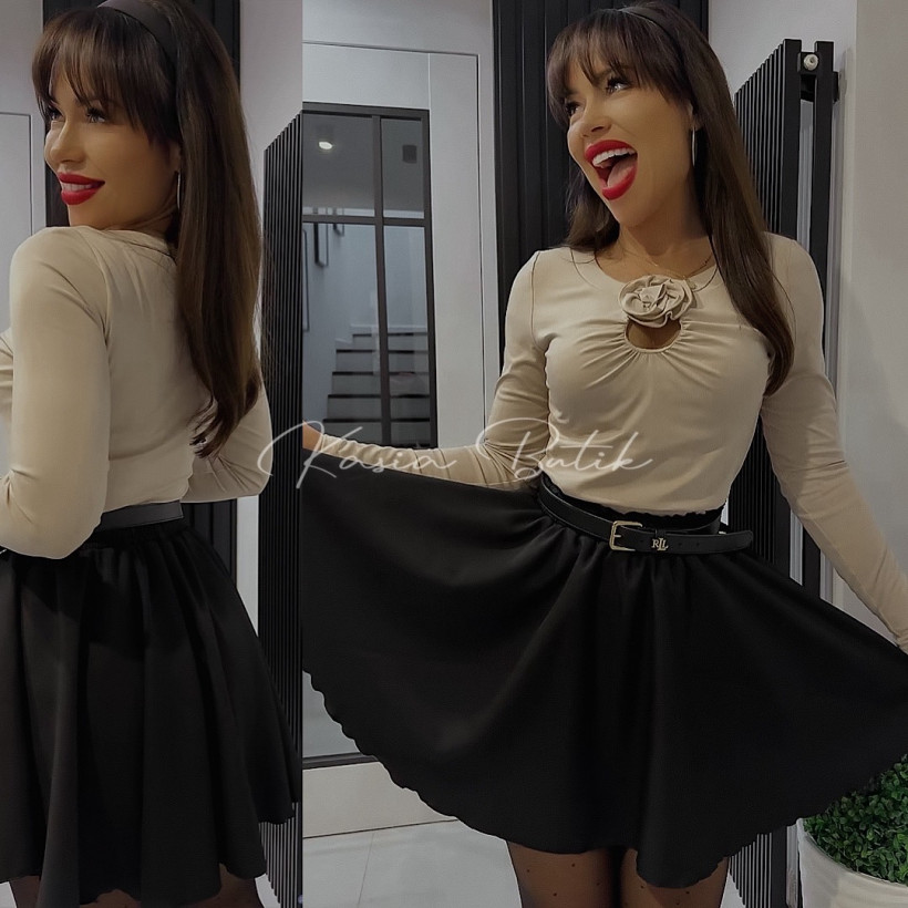 Bluzka Wiskozowa Poppy Beżowa