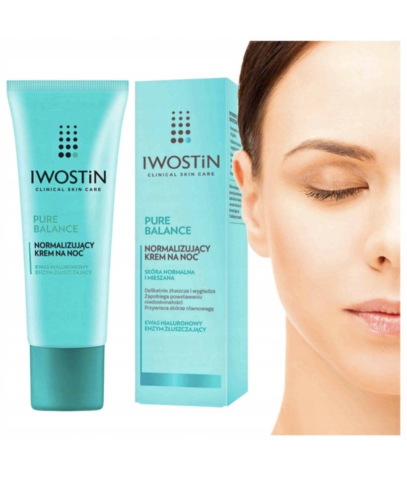 Krem do twarzy na noc Iwostin Pure Balance 50ml skóra normalna i mieszana