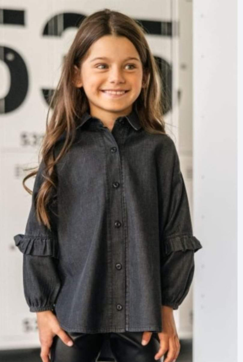 KOSZULA JEANS DZIEWCZYNKA GRAFIT AFK