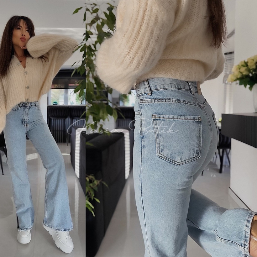 Jeansy By Me Wild Leg Niebieskie