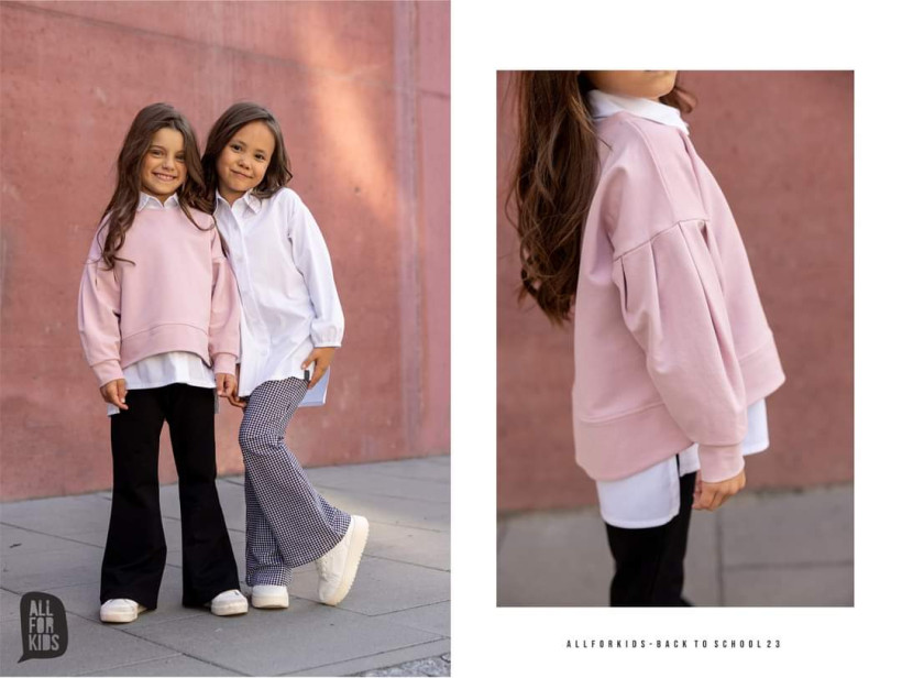 RÓŻOWA GŁADKA BLUZA DZIEWCZYNKA AFK