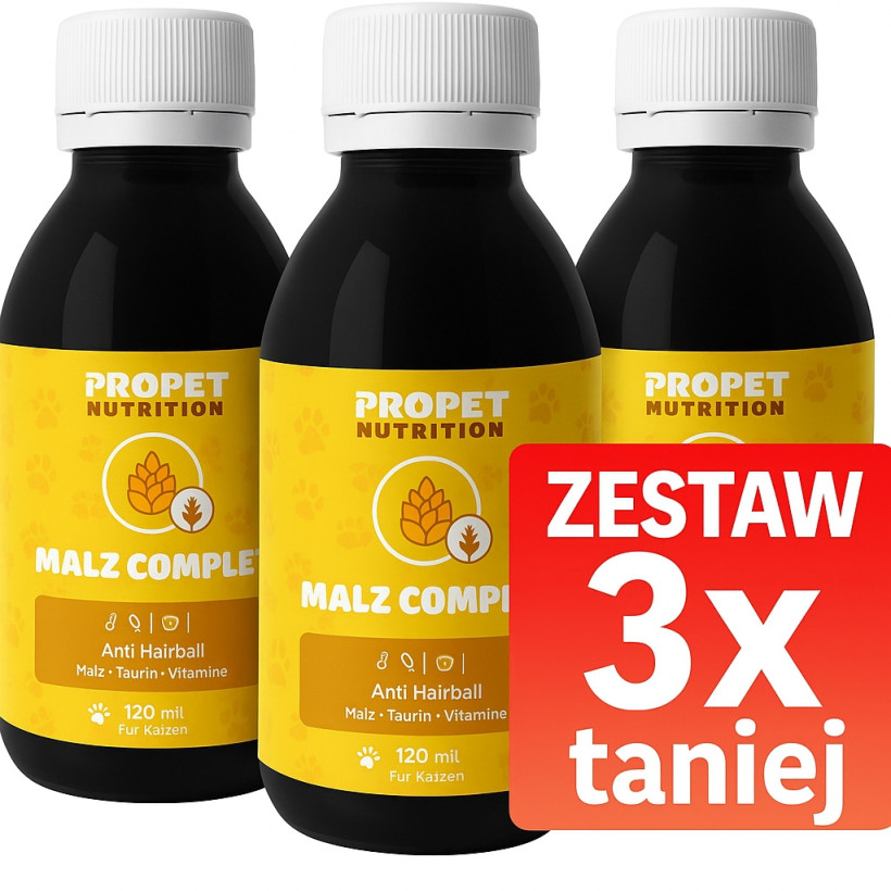 3x Pasta odkłaczająca dla kota Anti Hairball 120 ml Malz Complex ProPet