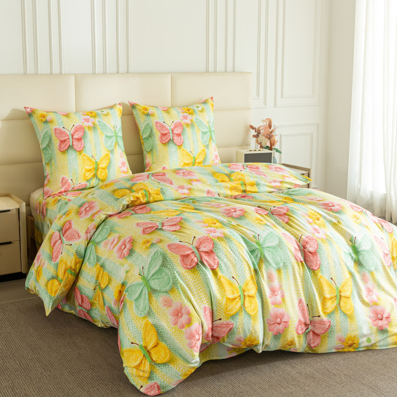 Pościel 160x200 3-częściowa 100% mikrofibra motylki  AML-3284