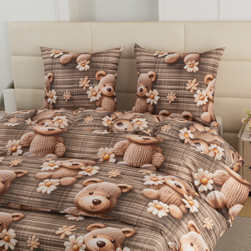 Pościel 160x200cm 3-częściowa 100% mikrofibra misie AML-3286