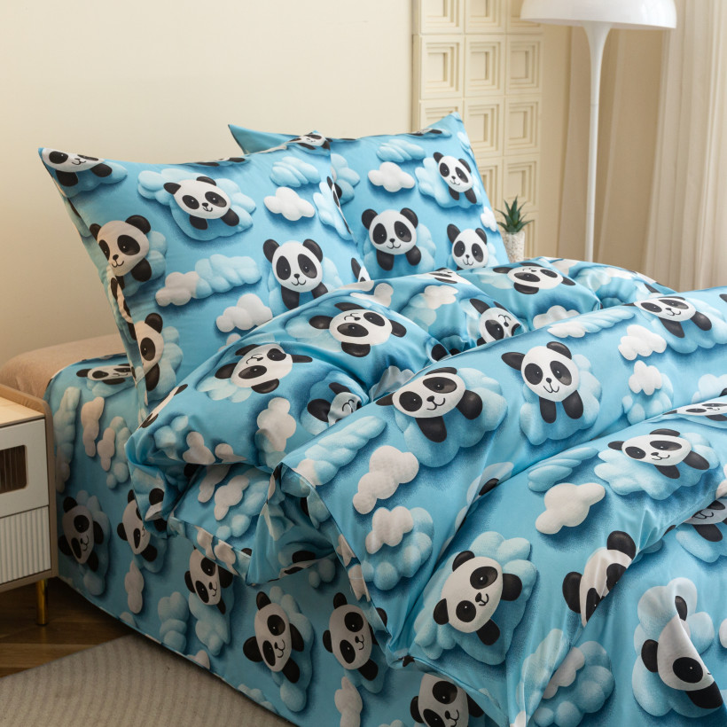 Pościel 160x200cm 3-częściowa 100% mikrofibra pandy AML-3289