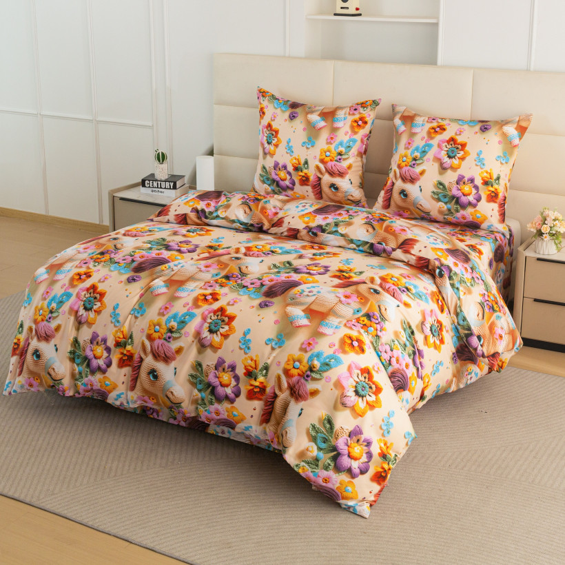 Pościel 160x200cm 3-częściowa 100% mikrofibra bajkowe jednorożce AML-3299