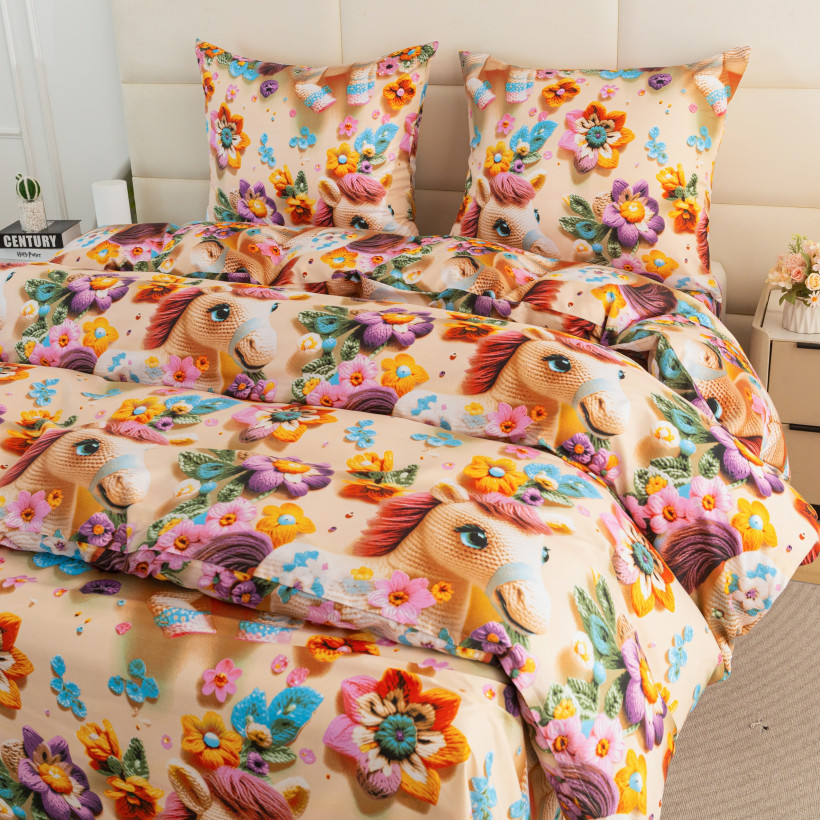 Pościel 160x200cm 3-częściowa 100% mikrofibra bajkowe jednorożce AML-3299