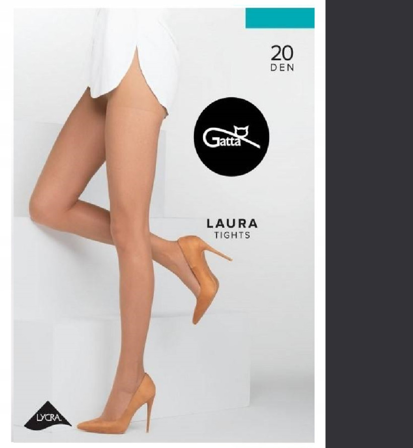 LAURA - gatta rajstopy 20 den nero i mokka, rozmiary: 3-m, 4-l, 5-xl