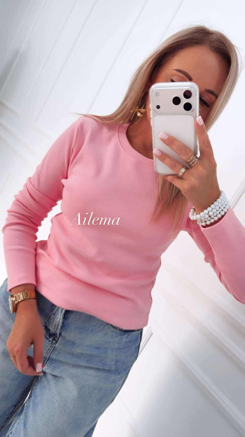 Bluzka Bocca bawełniana prążek, 20261 długi rękaw