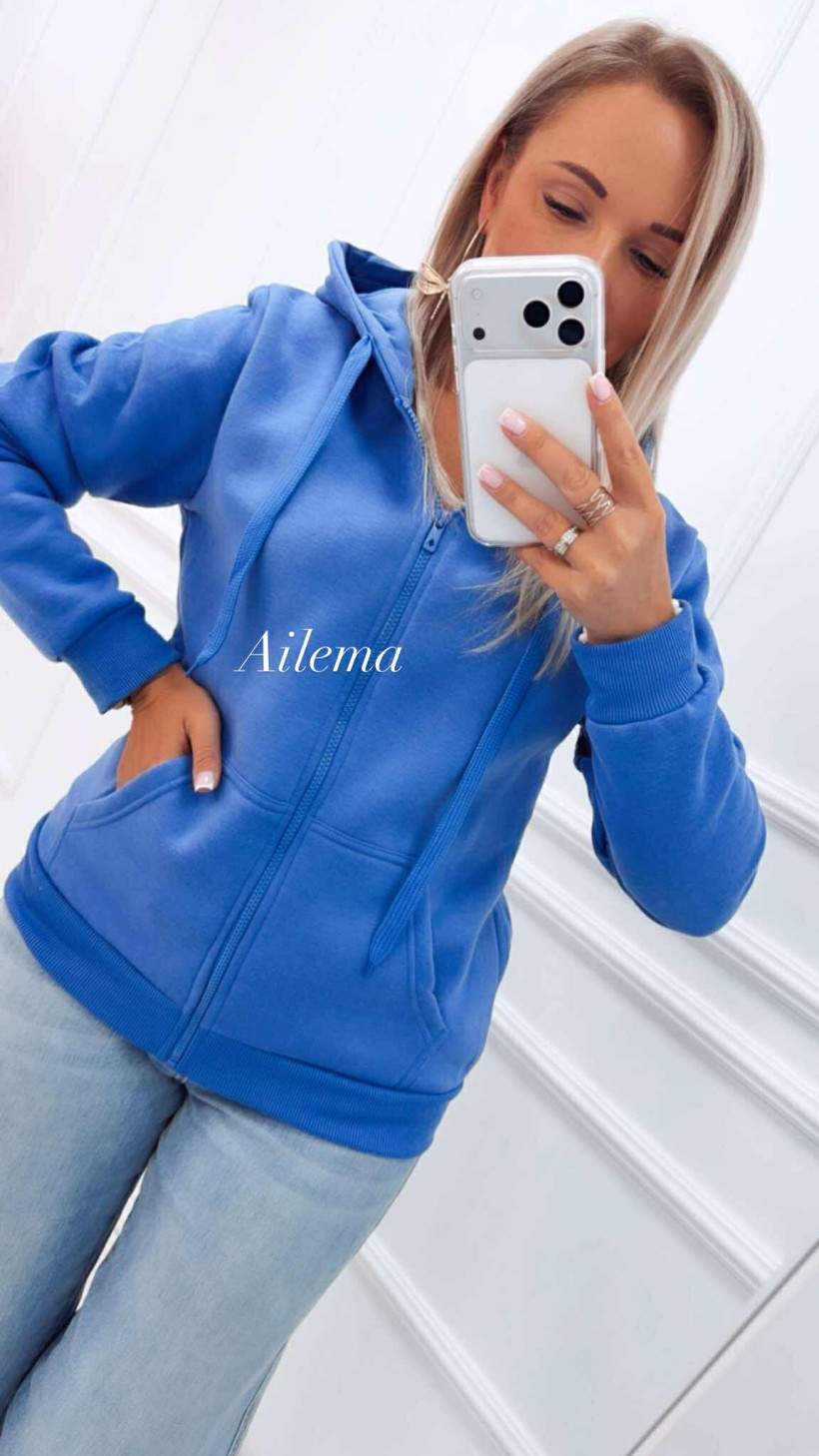 Bluza z kapturem 68W03 zapinana na zamek 