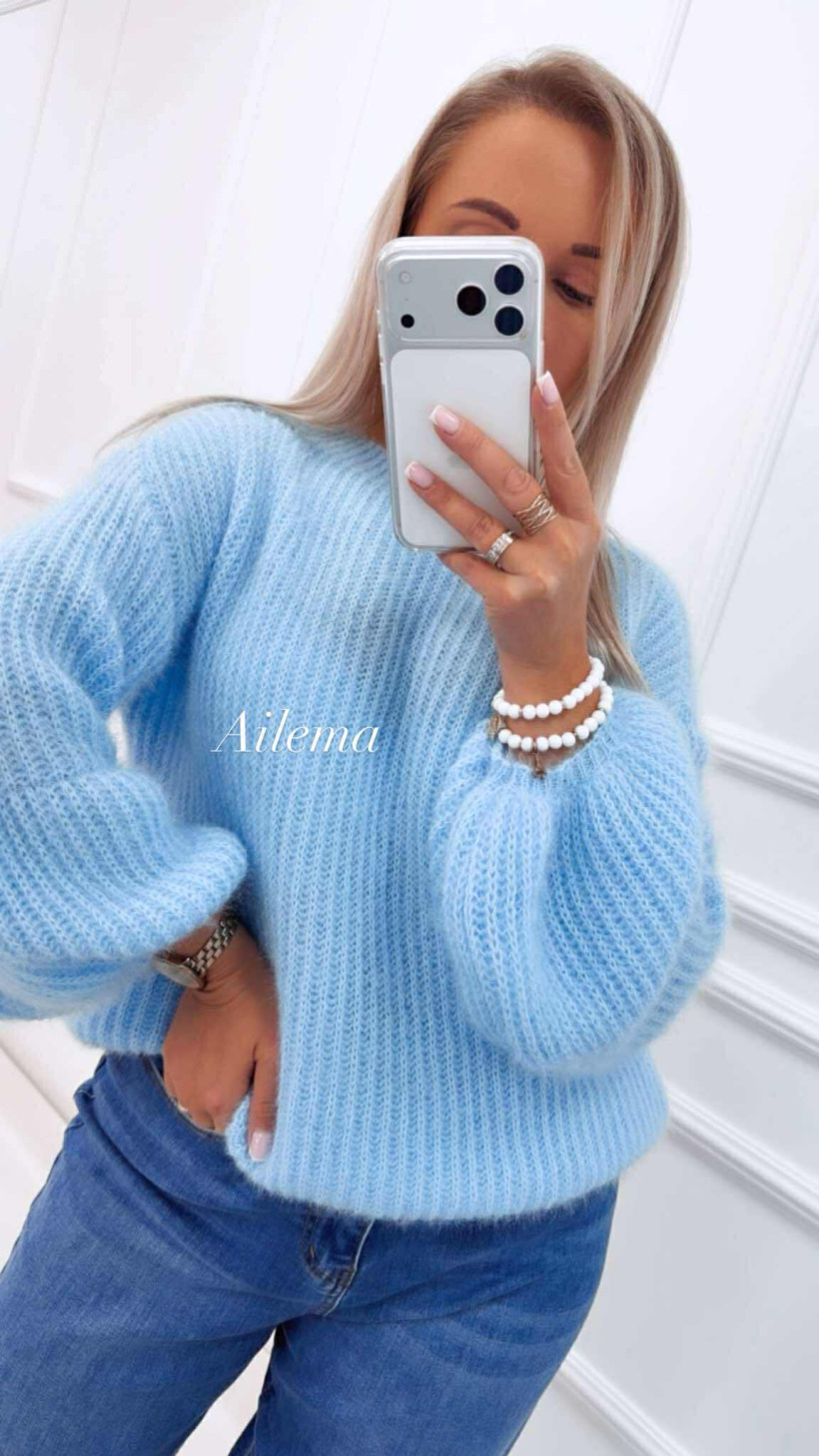 Sweter dzwonek 167 połyskująca nitka