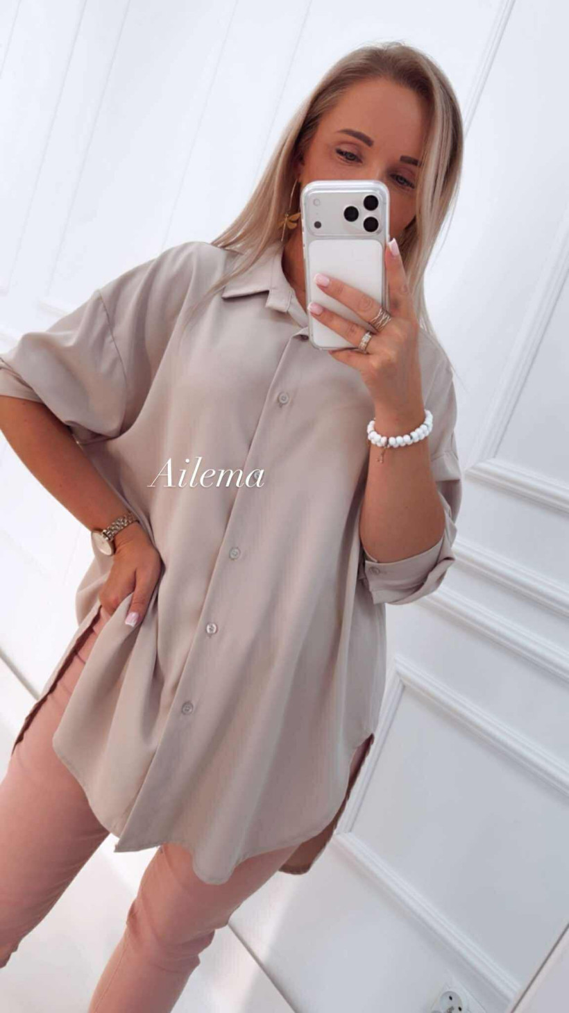 Koszula gładka długa 181 zapinana na guziki 