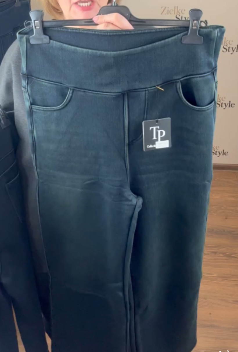 Spodnie ocieplane szeroki pas, szersza nogawka - tp - (4/5xl // 5xl/6xl) - 916 -zielony