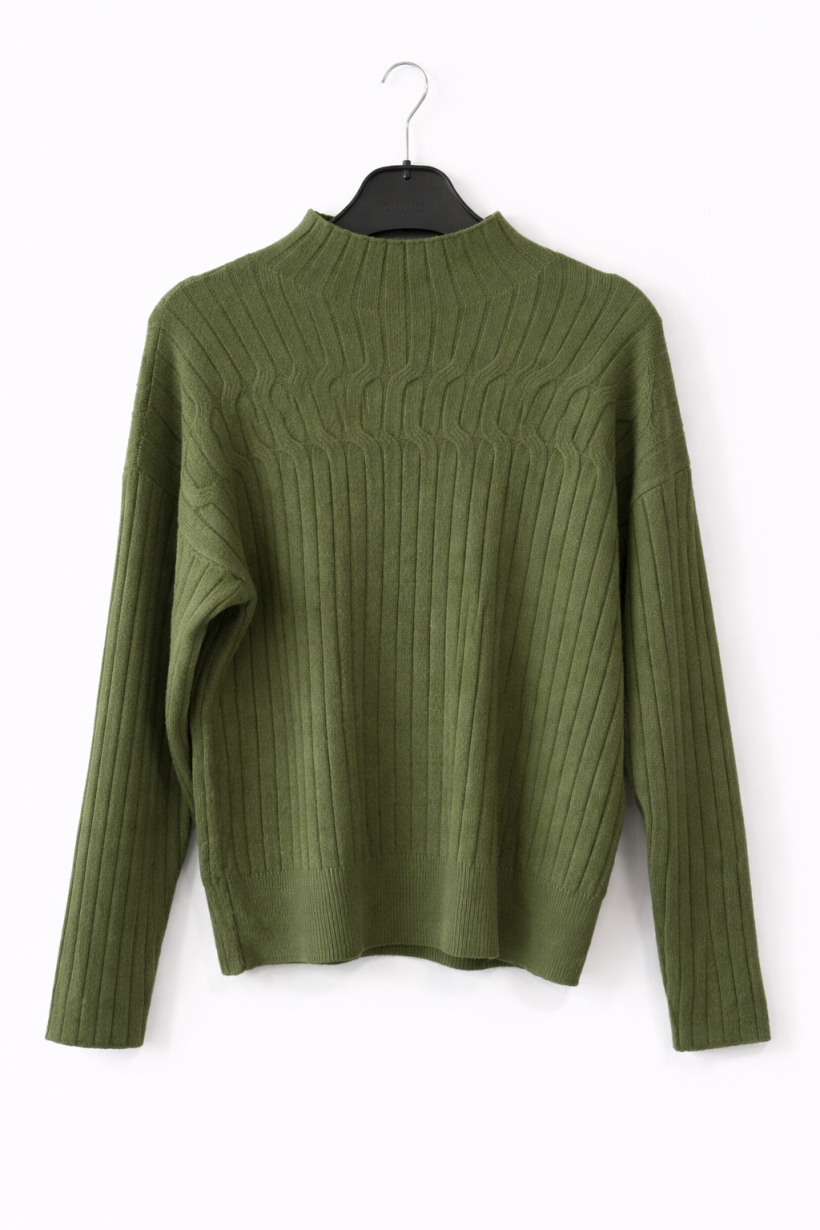 Sweter półgolf zielony 1579