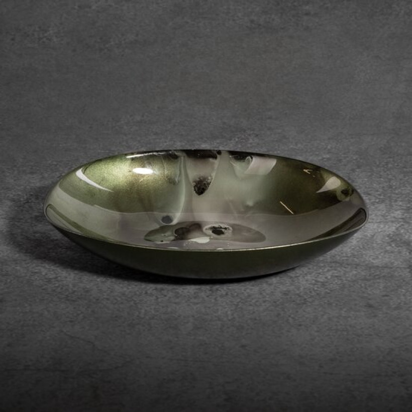 Misa duża owalna zielono-stalowa cs/saba/misa/03 31x21x7