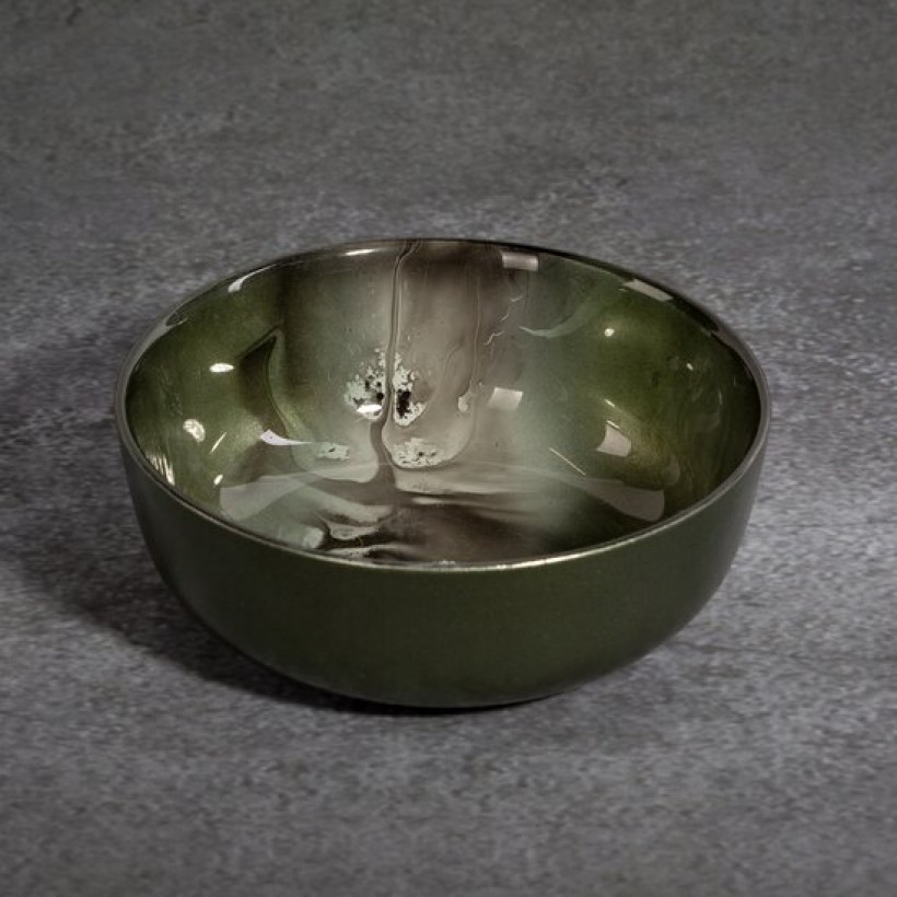 Misa mała zielona-stalowa plamy cs/saba/misa/01 16x16x6