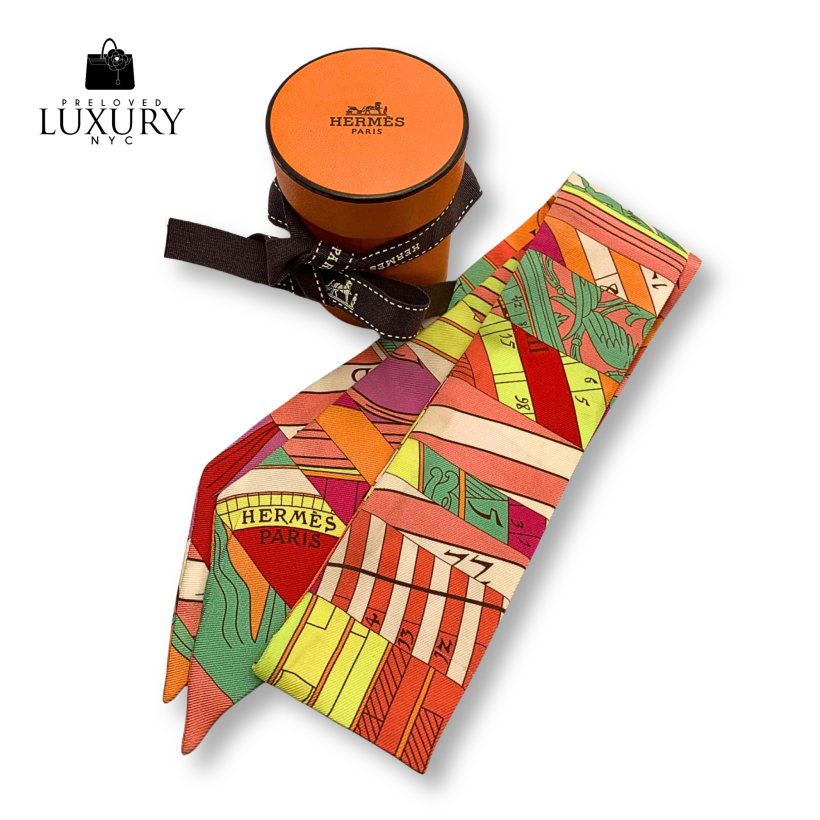 HERMES Tree Pink Orange/Pink 100% Silk