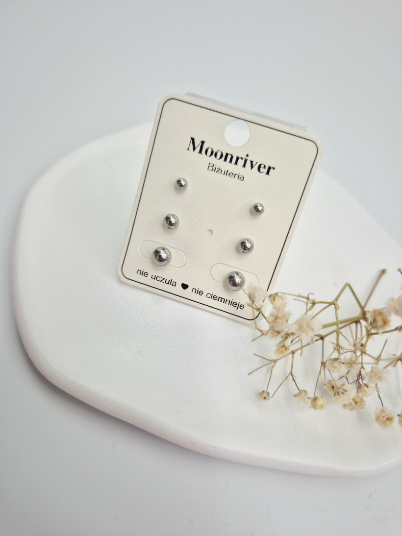 zestaw kolczyków kuleczek