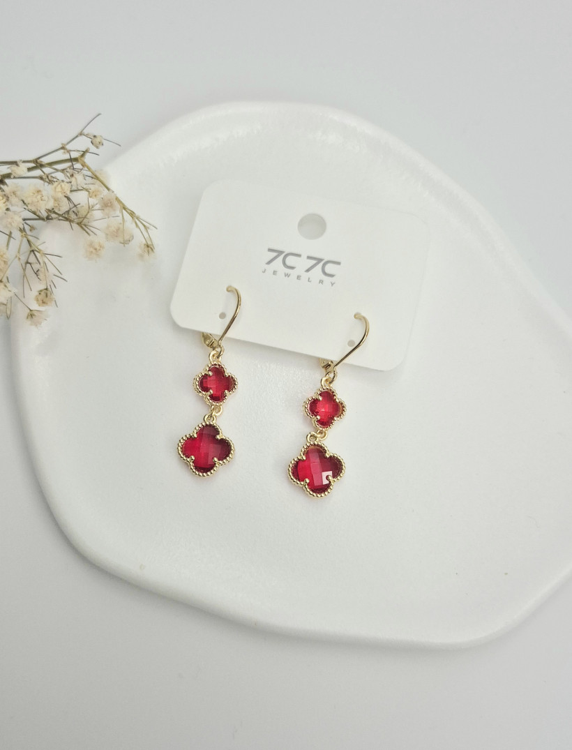 kolczyki czerwone lilijki 