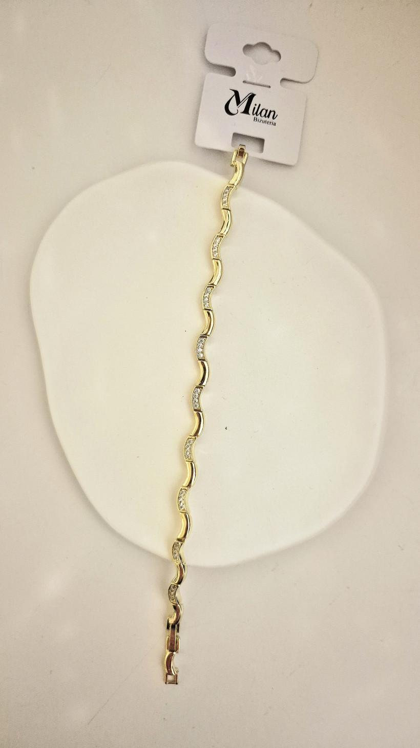 Bransoletka fala z cyrkoniami 