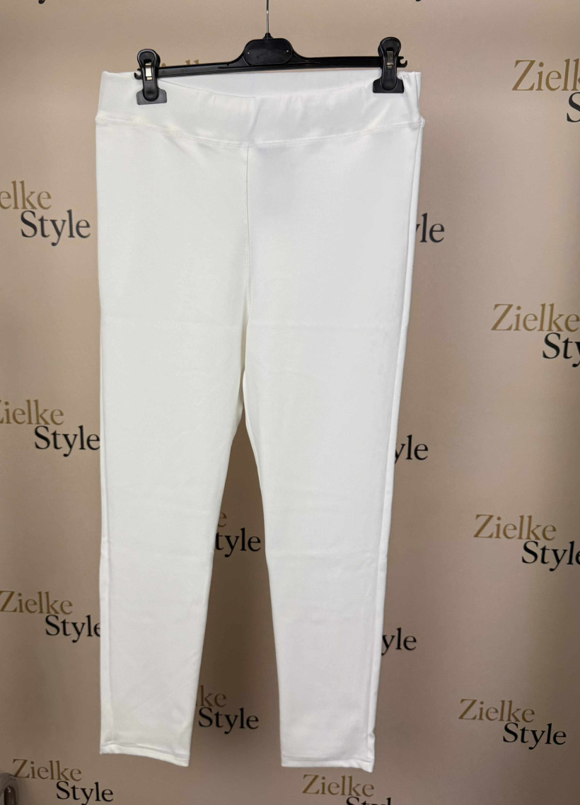 Leginsy na gumie, prążek, mf - 3 - 13906 - białe