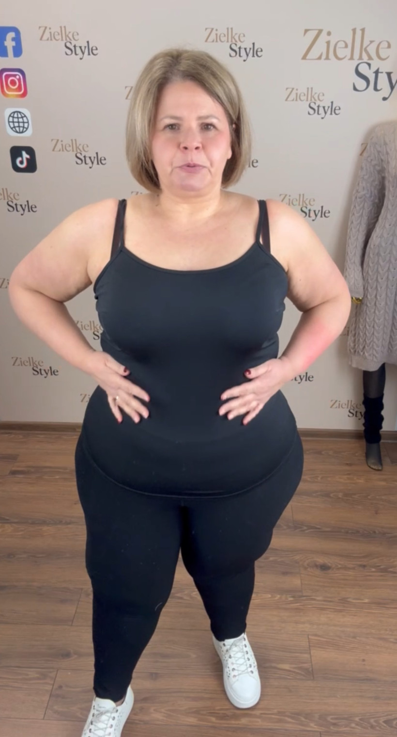 Leginsy na gumie, prążek, mf - 1 - 13906 - czarne