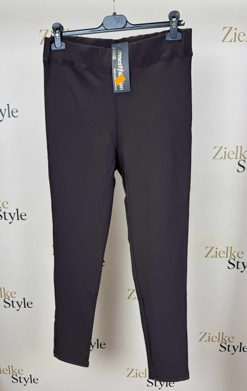 Leginsy na gumie, prążek, mf - 2 - 13906 - czekolada