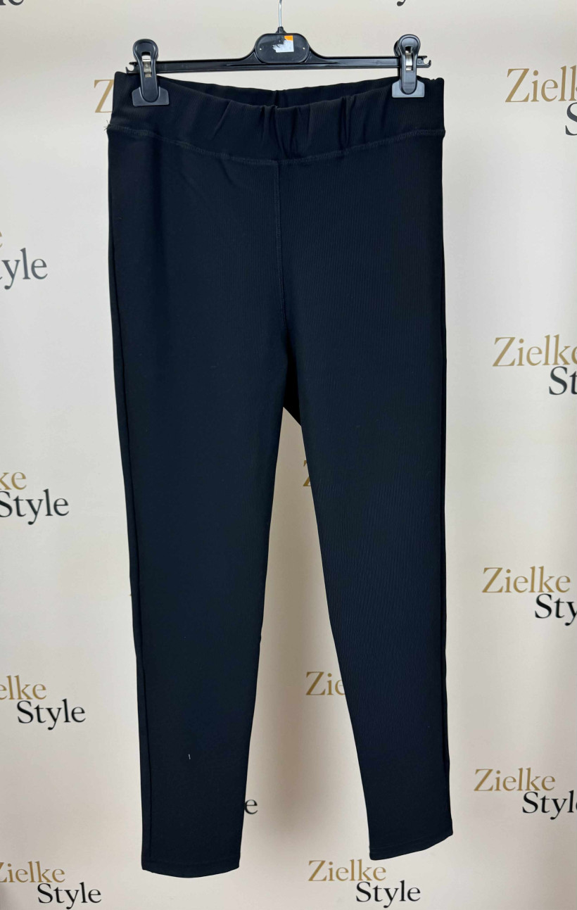 Leginsy na gumie, prążek, mf - 3 - 13906 - czarne