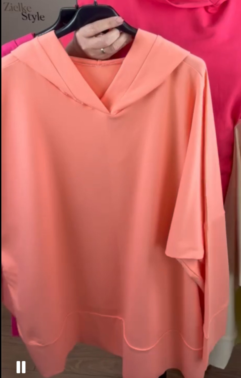 Bluza z kapturem, mf - 2 - 13911 - brzoskwinia