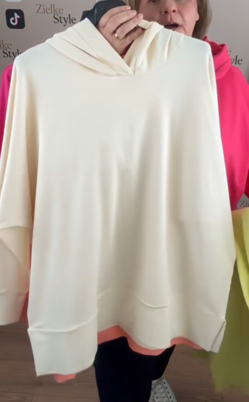 Bluza z kapturem, mf - 2 - 13911 - śmietankowa