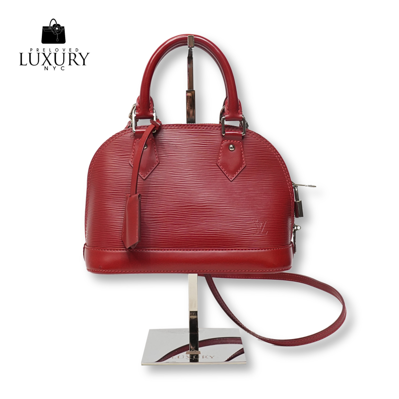 LOUIS VUITTON BB Alma Silver Hardware Red Bag