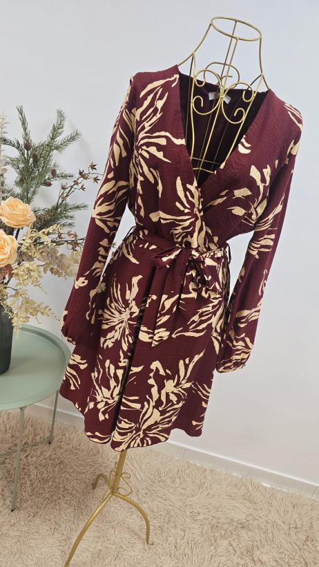 1394 vestido bordeaux