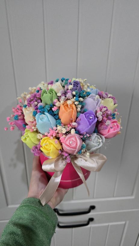 Box tulipany świece sojowe flower box 