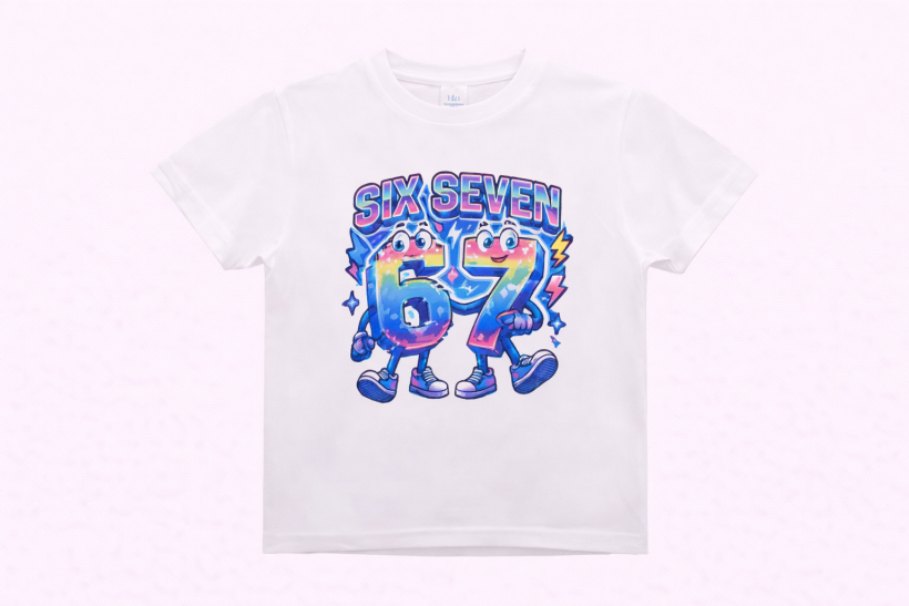 T-shirt  biały 6 7 kostki kolor
