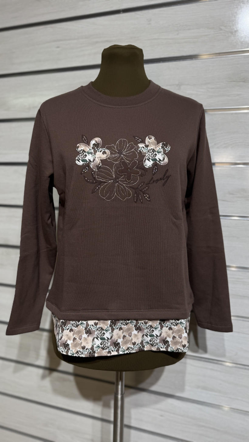 CAMISOLA CARDADA BARRA FLORAL