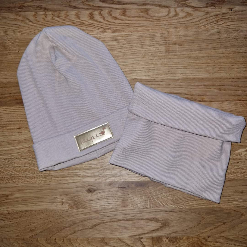 CZAPKA + KOMIN BEŻ WIPI