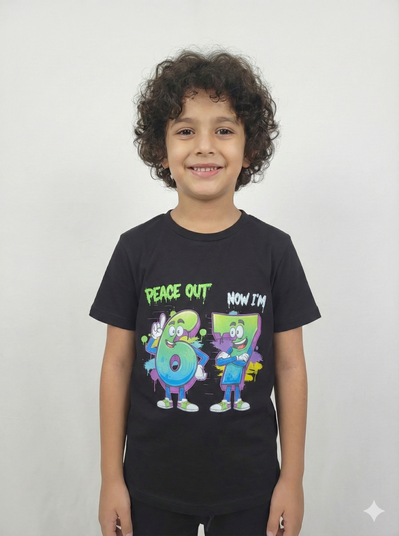 Bluzka chłopięca 67 czarna Nadruk kolorowy