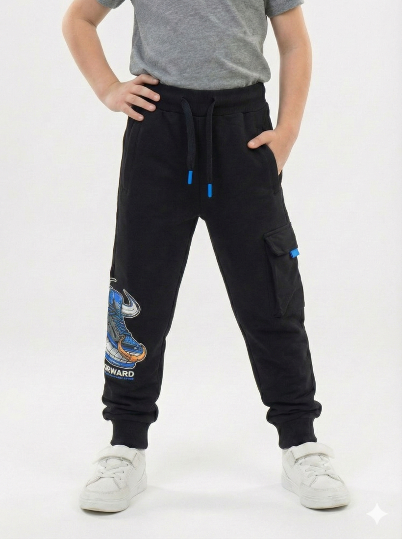 Spodnie Bojówki niebieskie wykonczenia