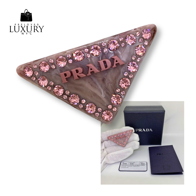 PRADA 1IF090 Pink Plexiglass Hair Clip