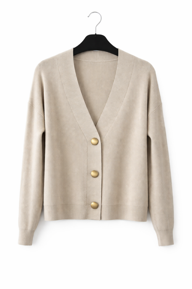 Sweter guziki beż 1579