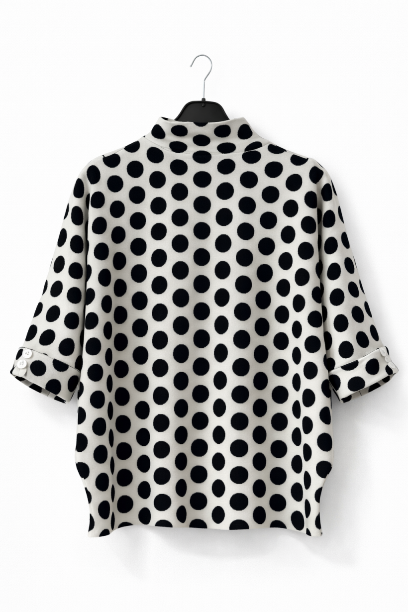 półgolf kropki czarny1905