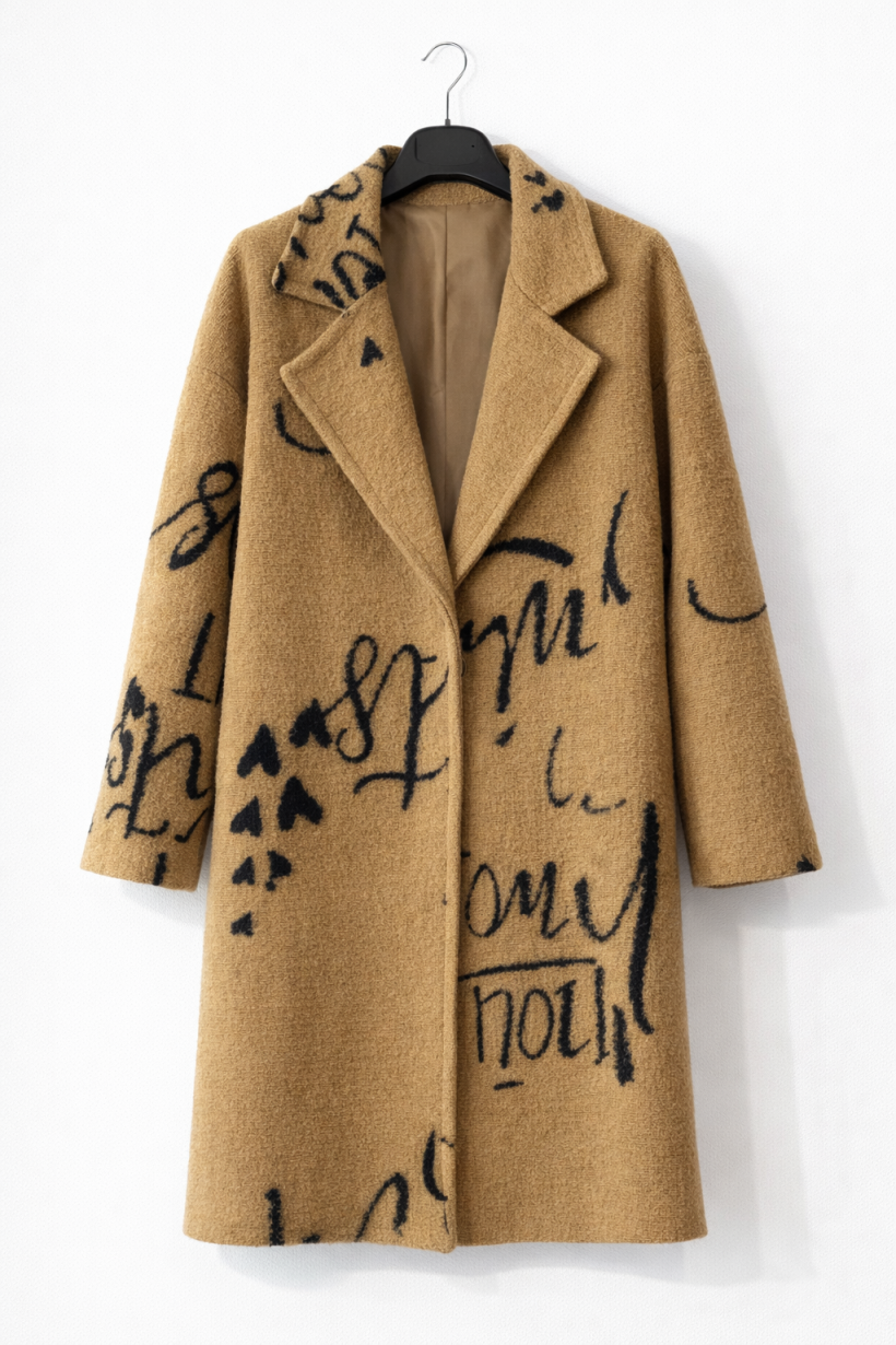 Płaszcz napisy beż 1914