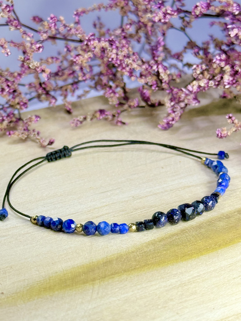 Bransoletka - Noc Kairu , lapis Lazuli i hematyty 