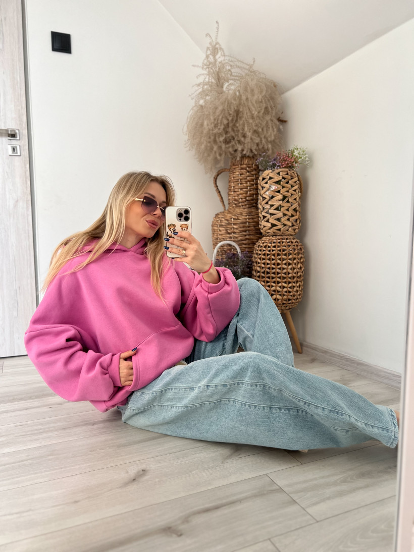 Bluza z kapturem - RÓŻ 