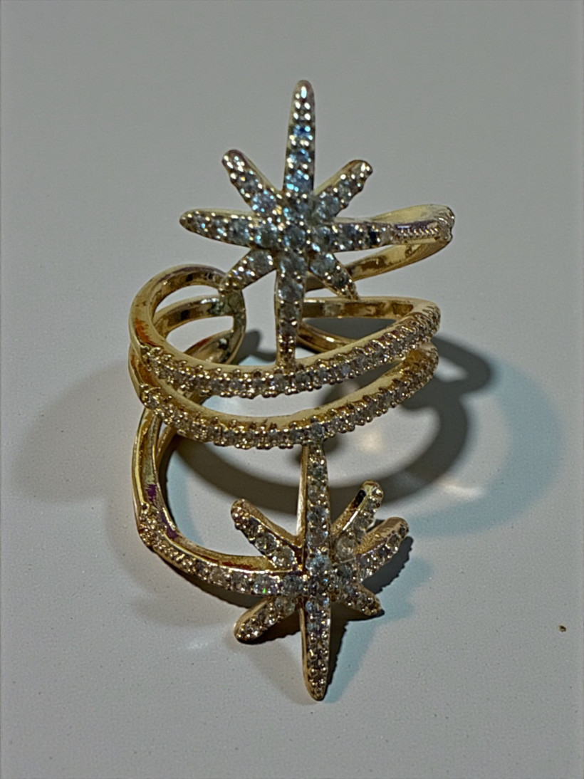 PIERŚCIONEK REGULOWANY ZAKRĘCONE GWIAZDKI