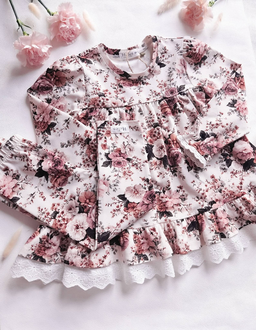 TUNIKA BOHO BUKIETY Z HAFTOWANĄ KORONKĄ HELEN