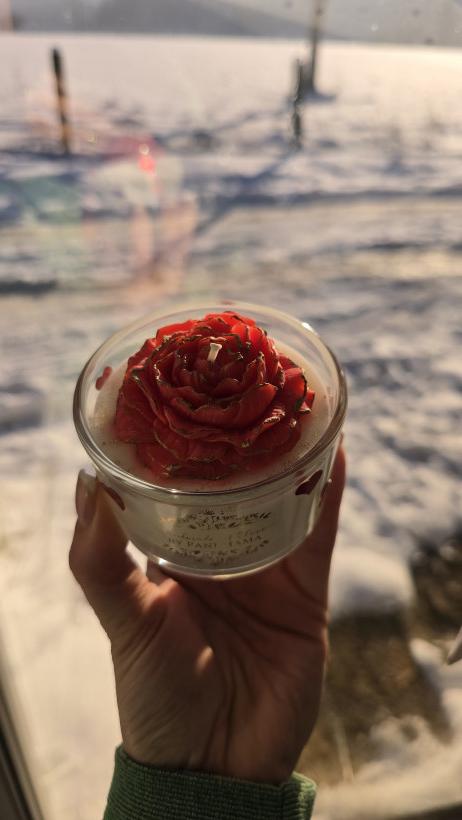 Świeca w słoiku piwonia 